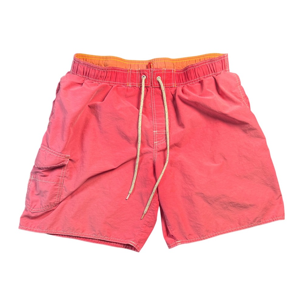 No Bad Days Swim Trunks Mens Large Salmon‎ Cargo Pocket Mesh Lined Board Shorts